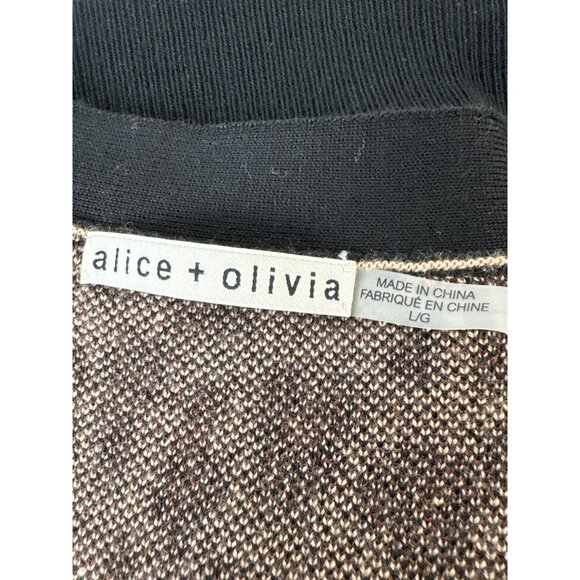 EUC Alice + Olivia Women's Leopard Bradford Cardigan Sz L Oversized 97% Wool - Picture 4 of 6